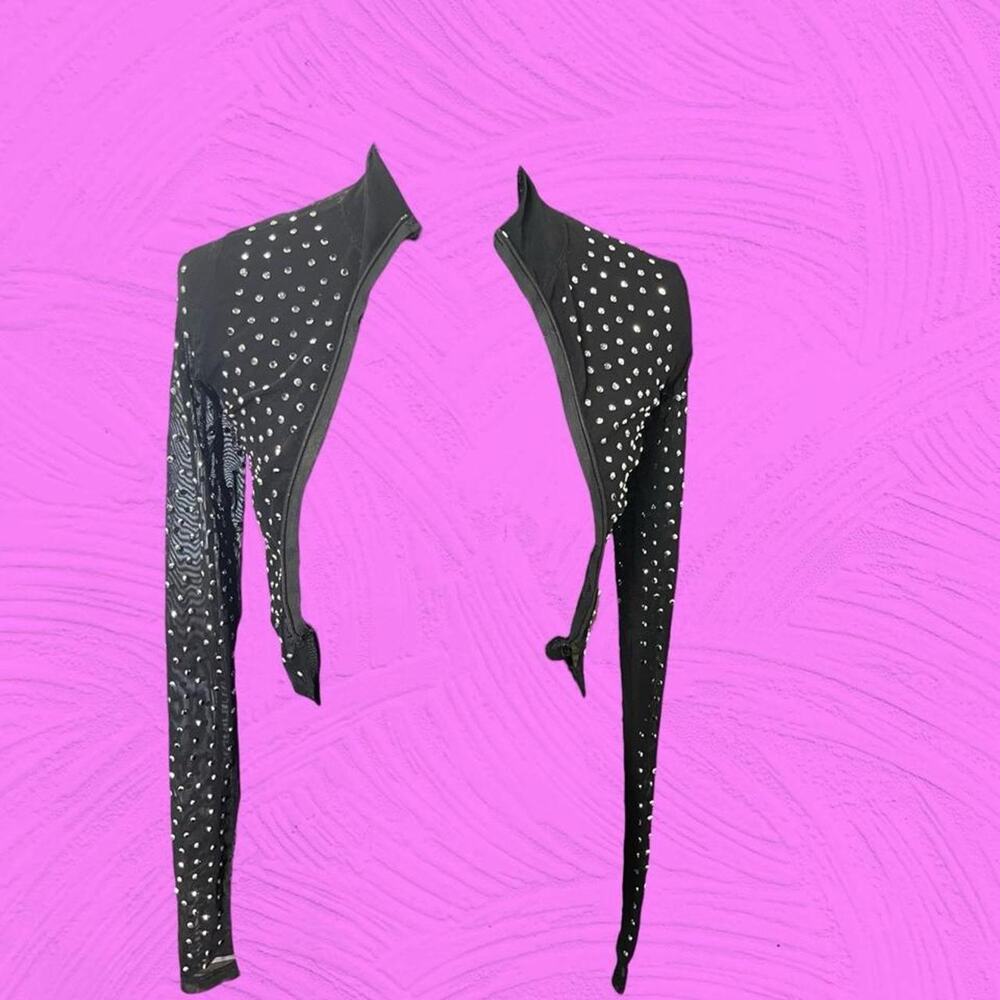 Hot & Delicious Rhinestone Mesh Crop Top - Picture 2 of 3